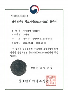 MAIN BIZ Certificate